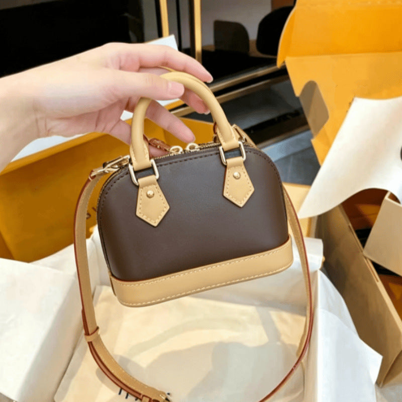 Women's Genuine Leather Presbyopic Mini Shell Fashion Women's Shoulder Bag