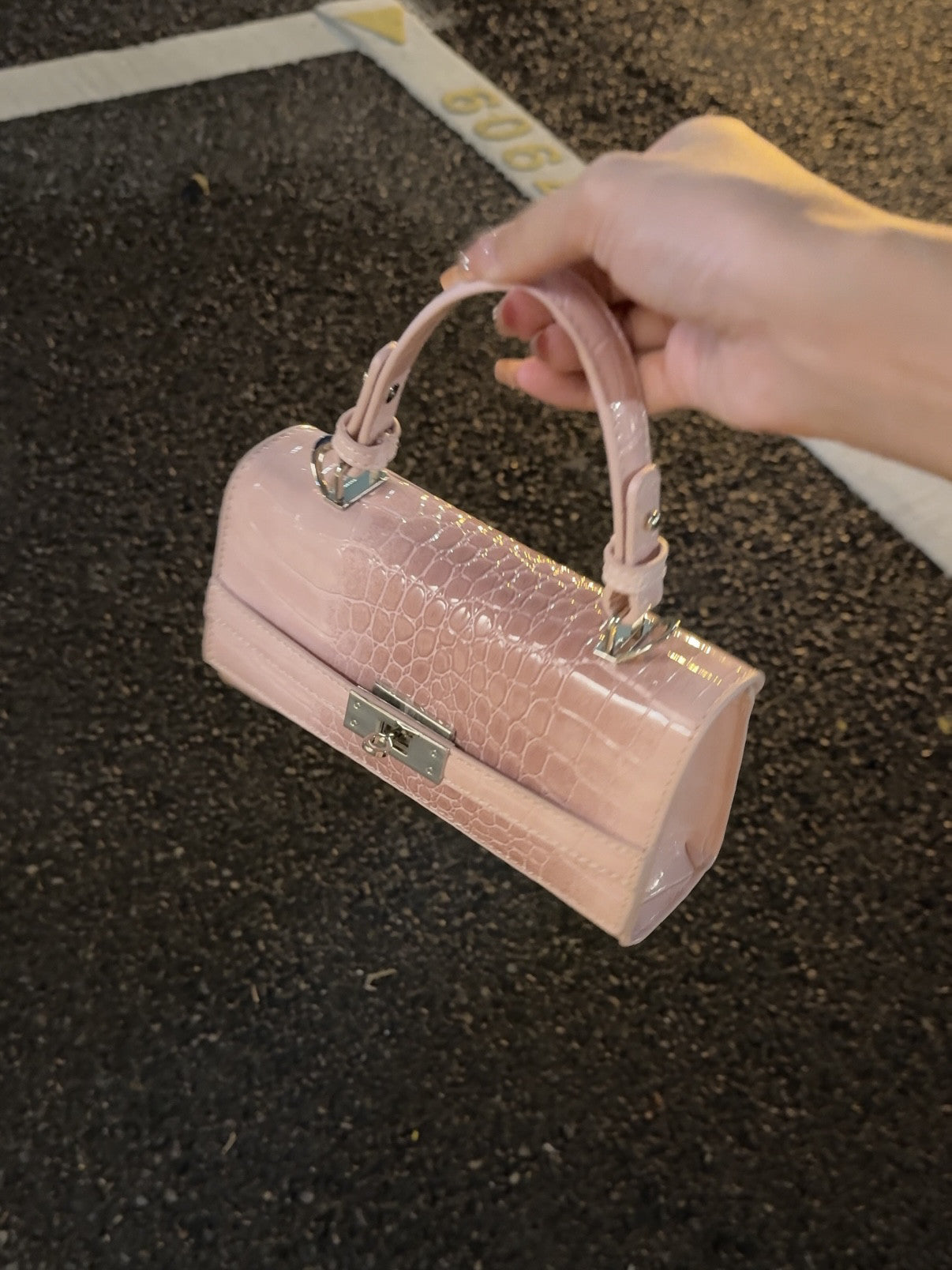 Women's Korean Style French Stick Alligator Print Summer Small Square Bag