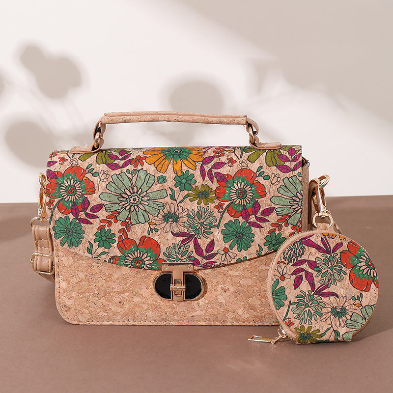 Women's Wooden Outside Retro Ethnic Style Cork Portable Niche Mori Artistic Bags