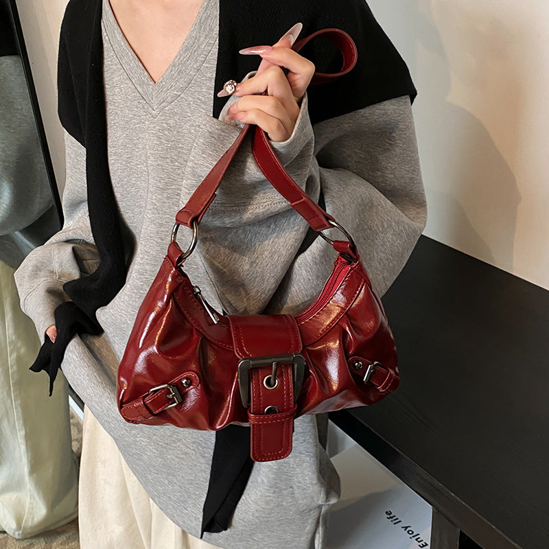 Spring Style Retro Hot Waste Soil Distressed Two-color Women's Shoulder Bag