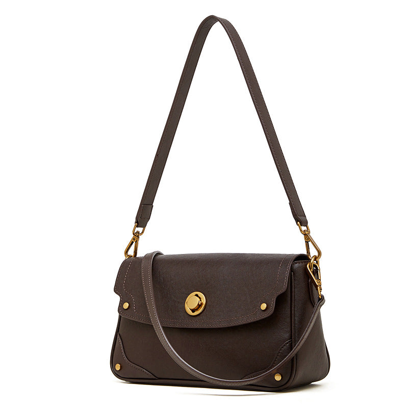Women's Leather Vegetable Tanned Cattle Female Winter Large Capacity Simple Women's Messenger Bag