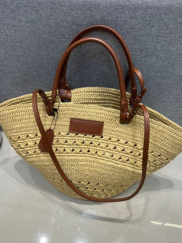 Women's Niche Large Capacity Straw Summer Woven Tote Bag