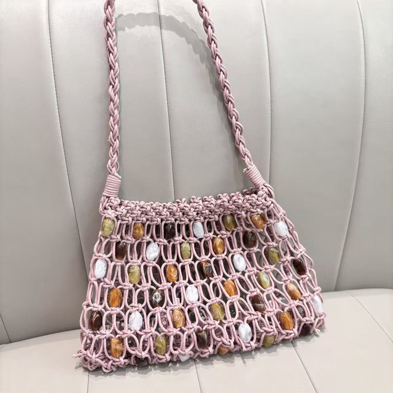 Hollow Acrylic Woven Mobile Seaside Vacation Beach Wax Handbags