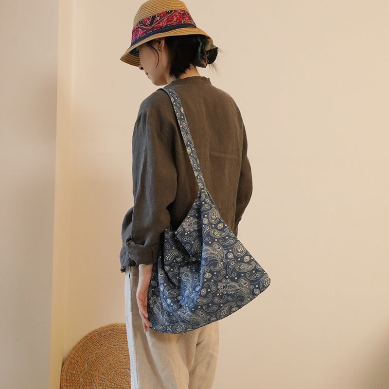 Women's Style Artistic Retro Printing Simple Large Capacity Summer Women's Shoulder Bag