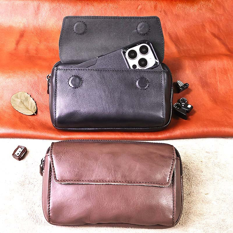 Men's Genuine Leather Retro Handmade First Layer Coin Purses