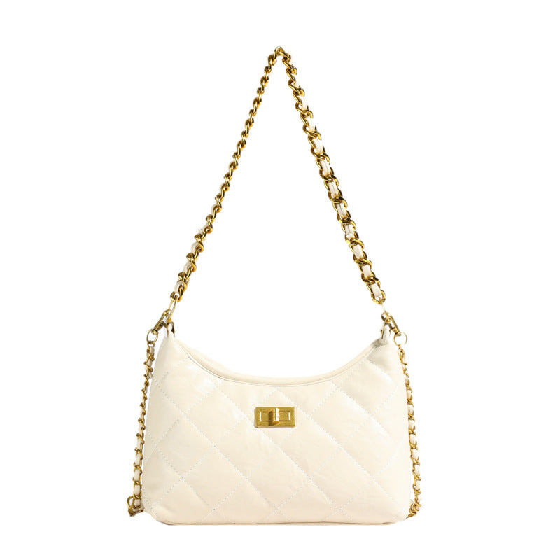 Women's Pure Color Trendy Fashion Rhombus Chain Women's Shoulder Bag