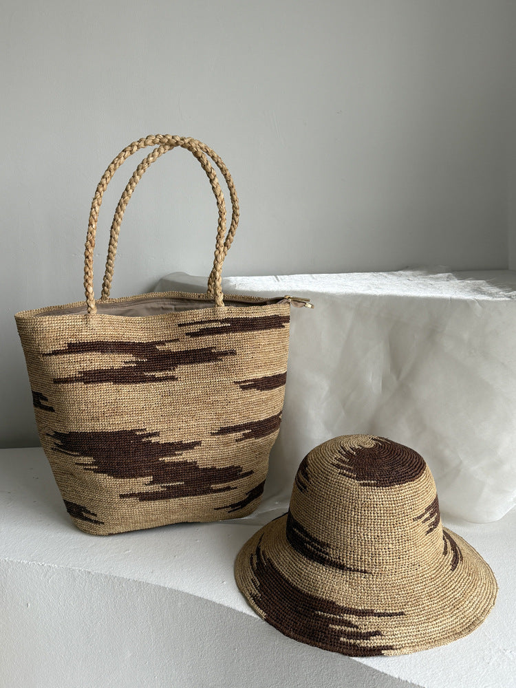Raffia Hand-woven Hat Female Summer Seaside Vacation Bags