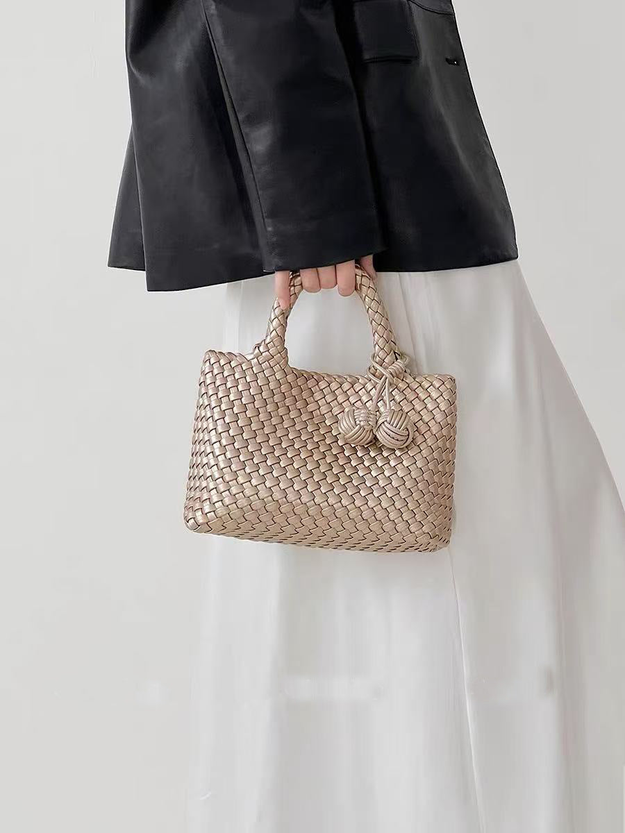 Women's Handmade Soft Leather Woven Unique Design Fashionable Women's Handbag