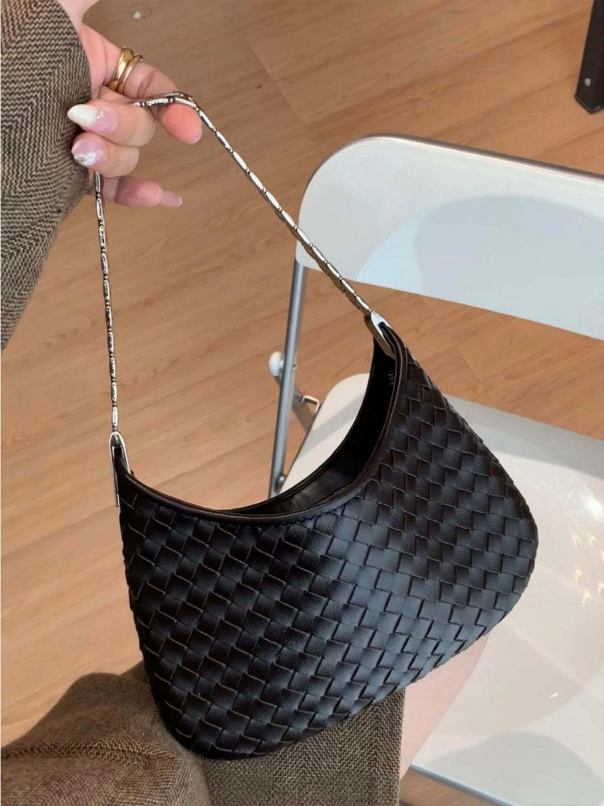 Women's High-grade Light Luxury Minority Woven Elegant Small Square Bag