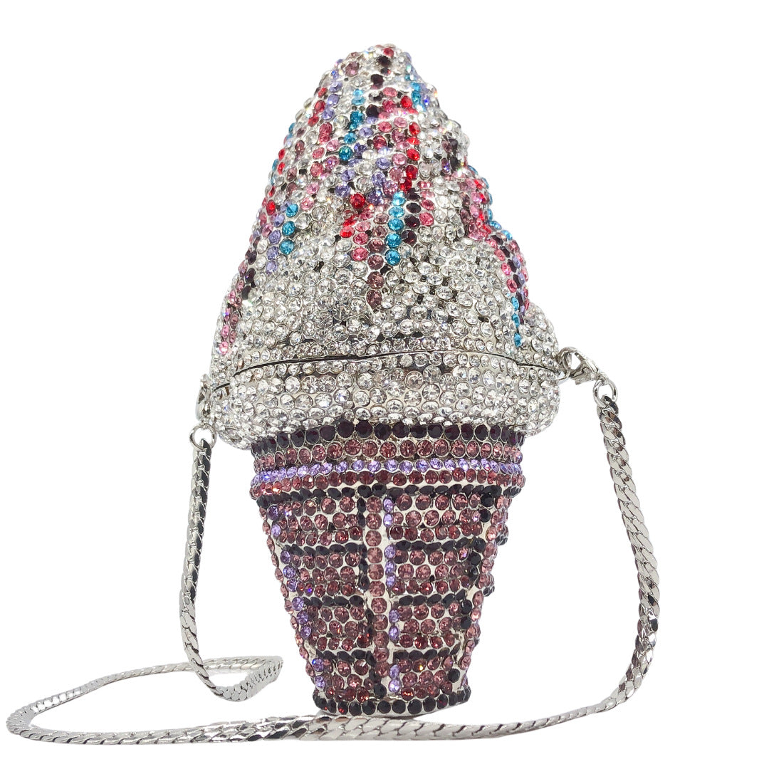 Women's Ice Cream Diamond Banquet Rhinestone Clutch Dinner Bag