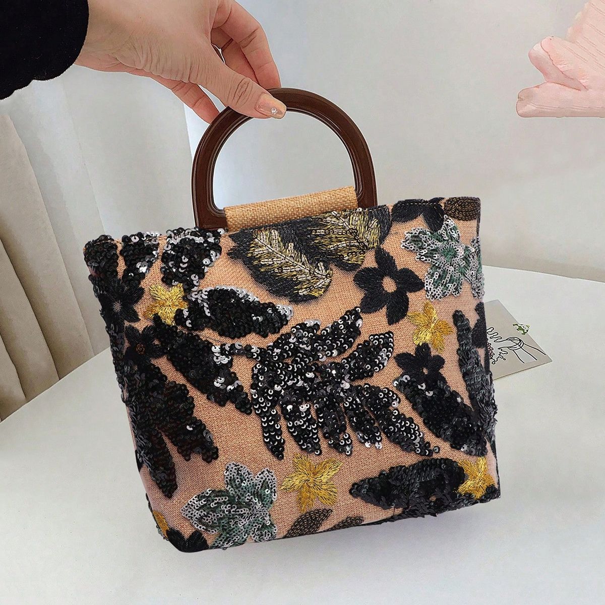 Chinese Style Fashion Artistic Lady's Flower Large Women's Handbag