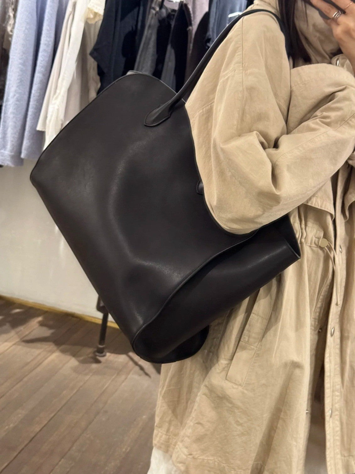 Women's Leather Autumn Minimalist Style Large Capacity Totes Hand Women's Shoulder Bag