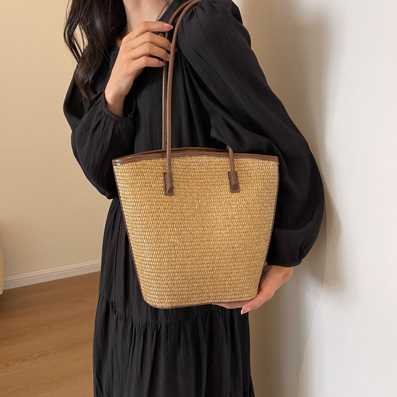 Seaside Vacation Woven Large Capacity Combination Women's Shoulder Bag