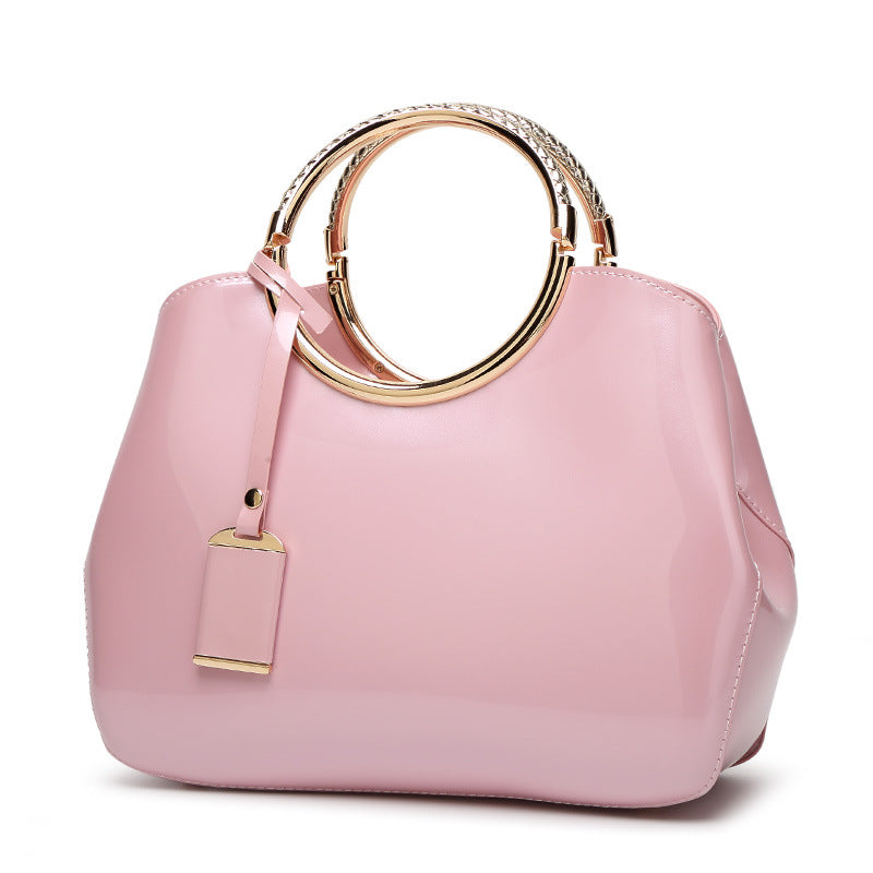 Women's Patent Leather Shiny Red Bridal Wedding Women's Handbag