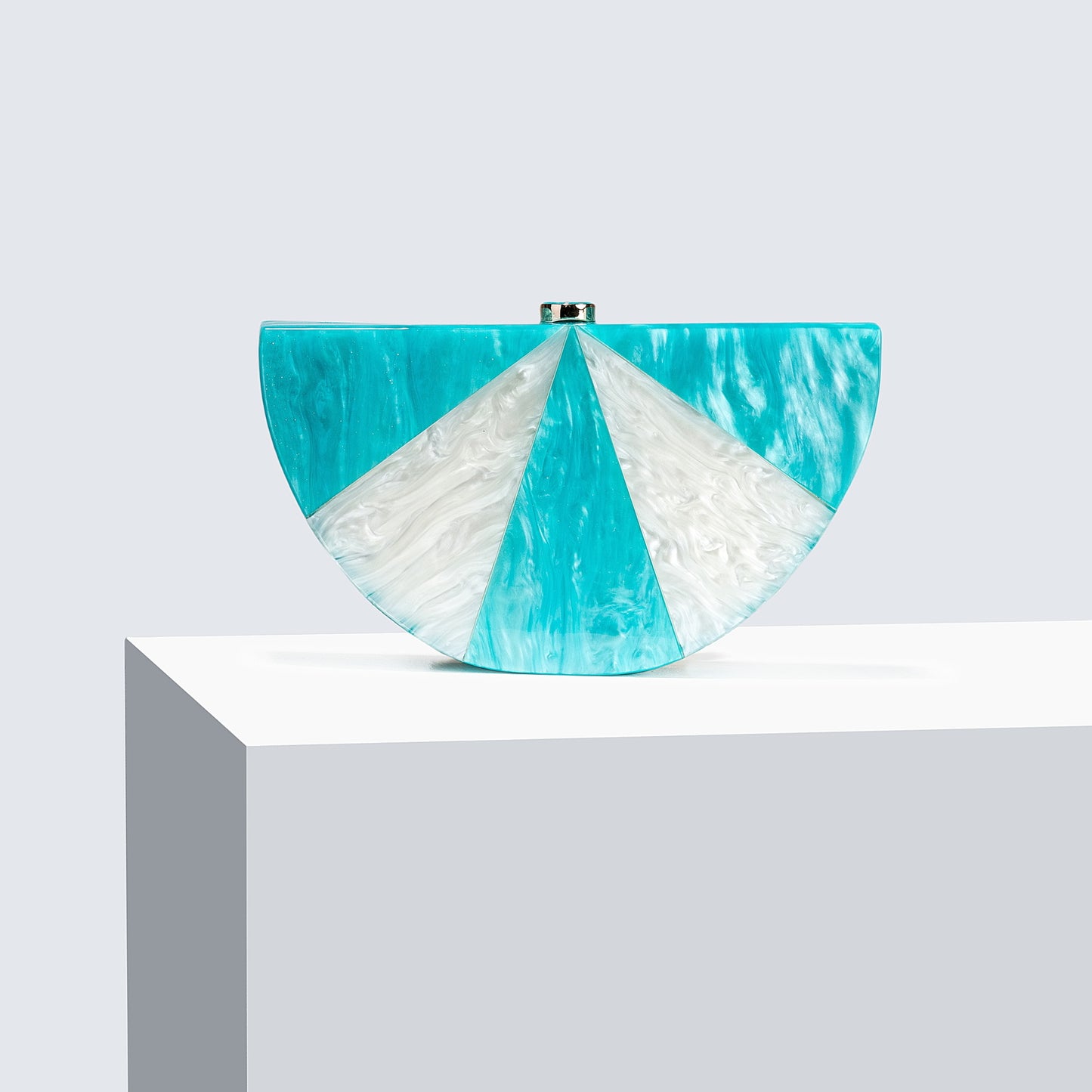Women's Semicircle Stitching Acrylic Fashion Wedding Clutch Dinner Bag