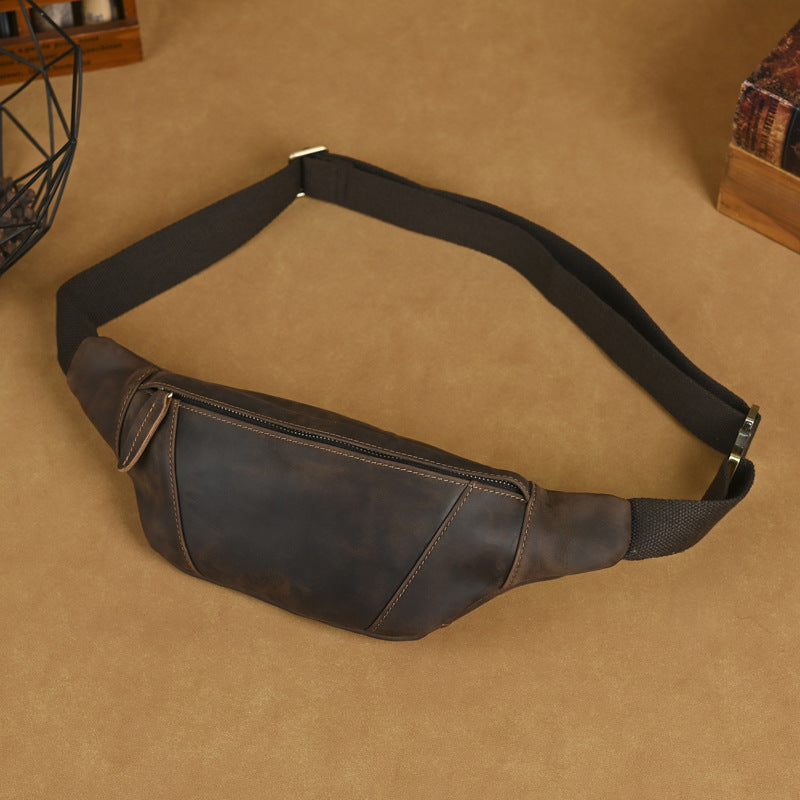 Men's Horse Leather Handmade First Layer Cowhide Genuine Korean Style Men's Bags
