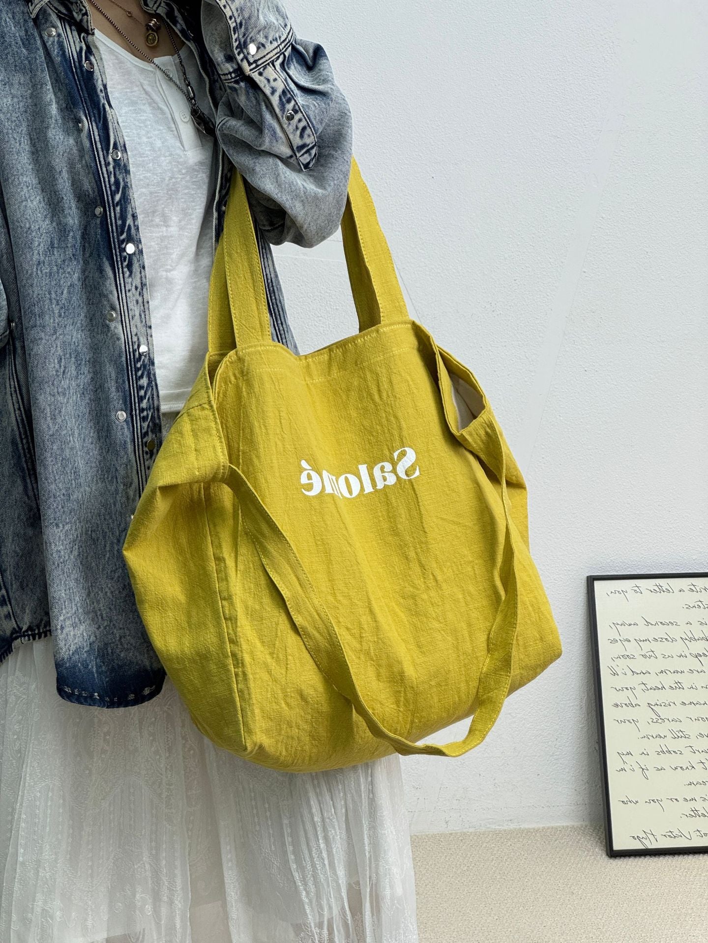Linen Good-looking Large Capacity Textured Shopping Bags