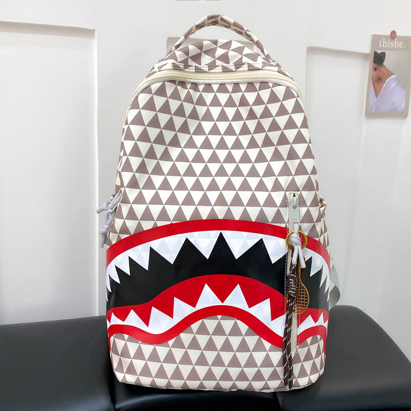 Shark Mouth Printing Personalized Good-looking Outing College Student Schoolbag