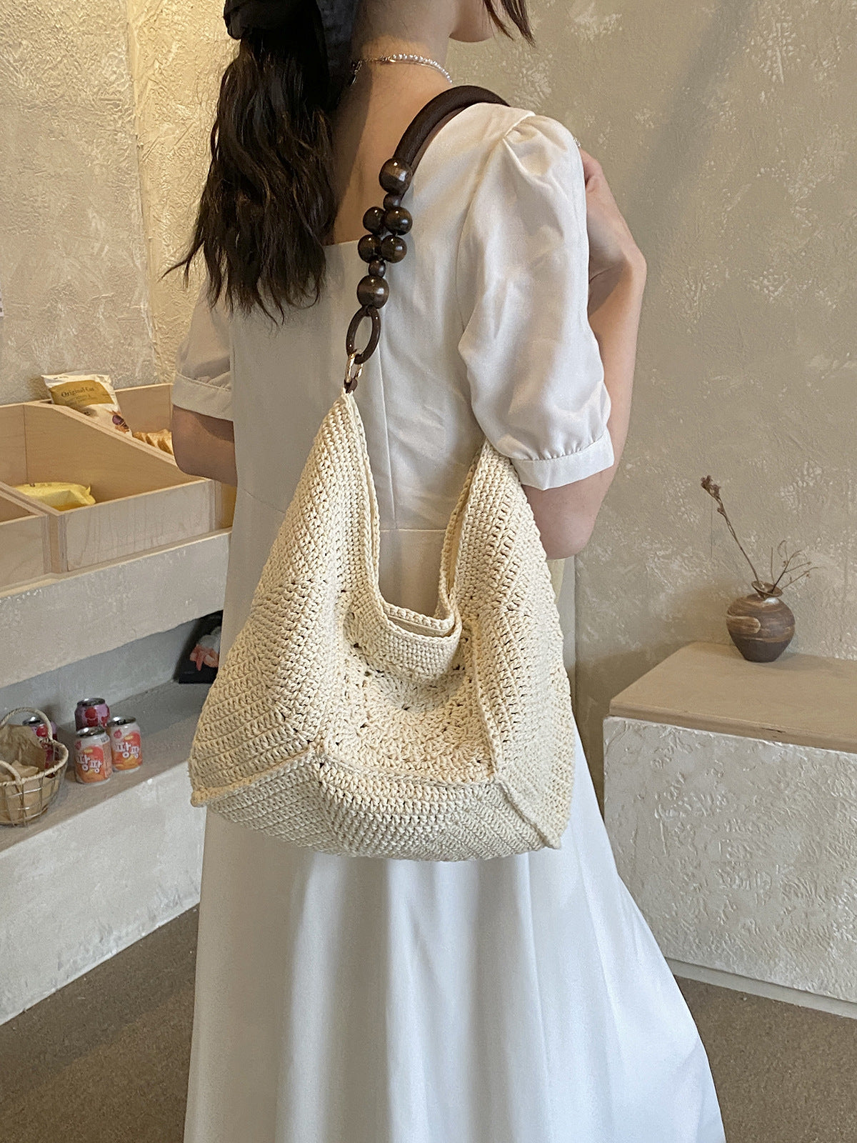 Women's Style Large Capacity Woven Summer Artistic Women's Shoulder Bag