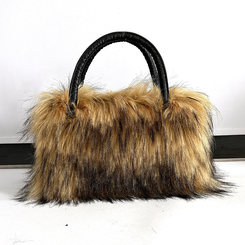 Women's Plush Fashion Imitation Fur Furry Women's Handbag
