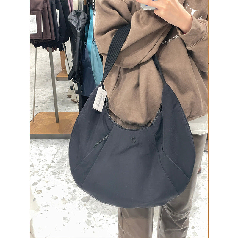 Croissant Waterproof Nylon Yoga Fitness Lightweight Large Capacity Women's Shoulder Bag
