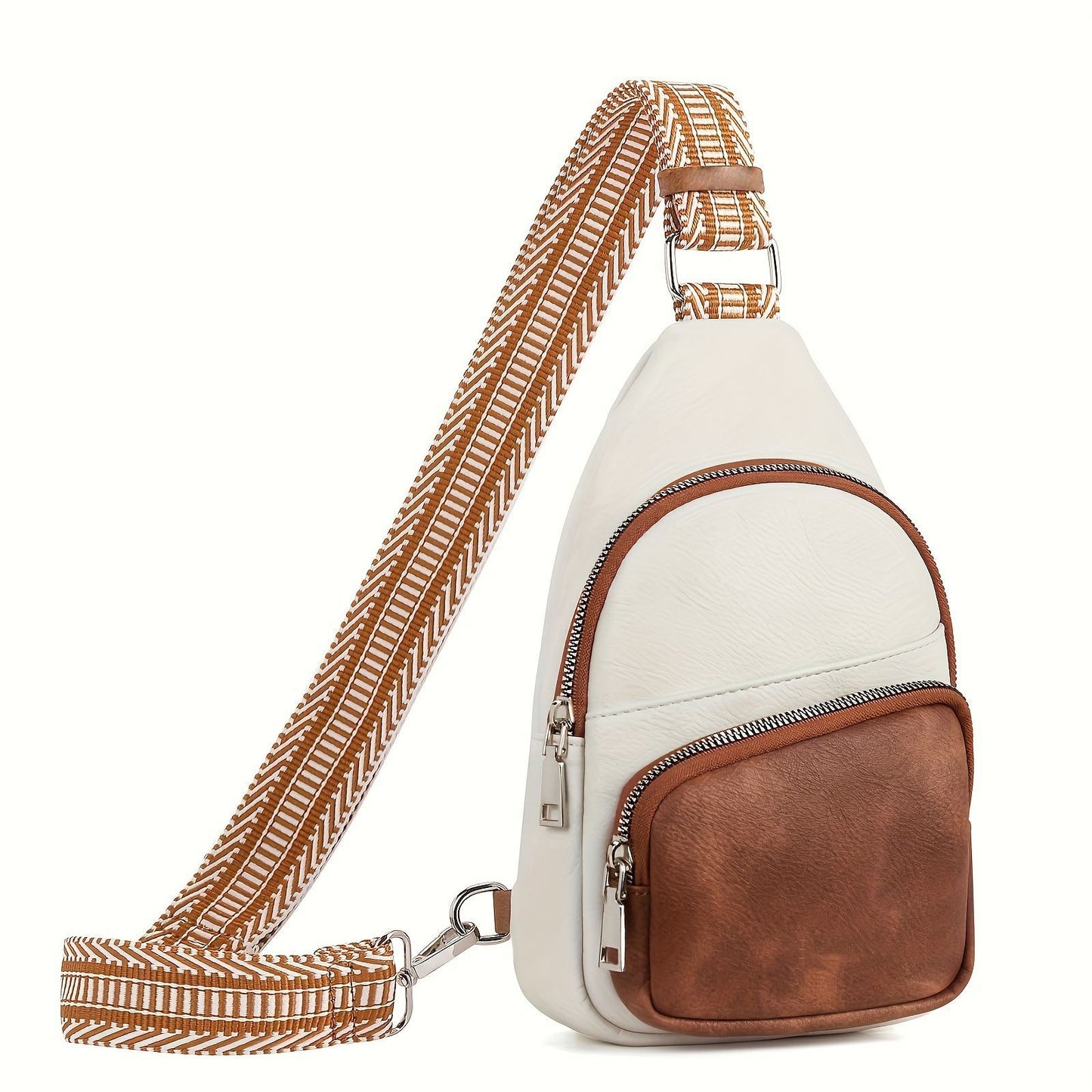 Women's Textured Size Simple Stylish Motorcycle Women's Chest Bag, Fanny Pack