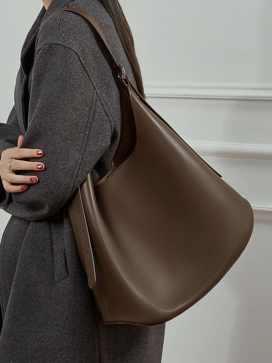 Women's Winter Genuine Leather Large Capacity Loose Fashion Tote Bag