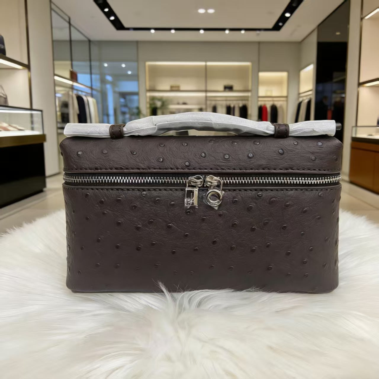 Popular Pretty Women's Ostrich Fashion Single Small Square Bag