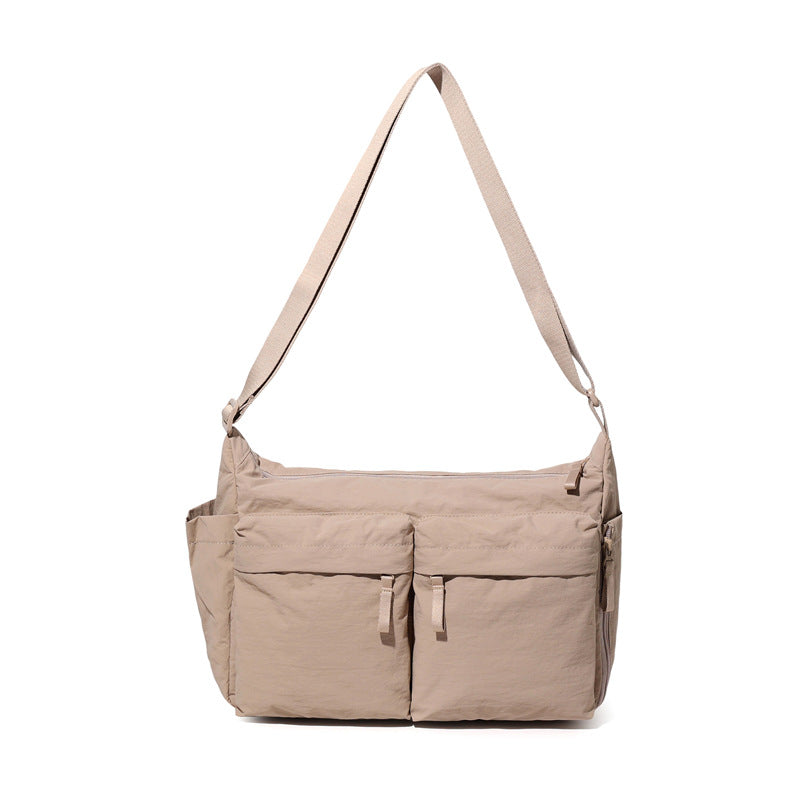 Women's & Men's Simple Waterproof Large Capacity Nylon Cloth Women's Messenger Bag