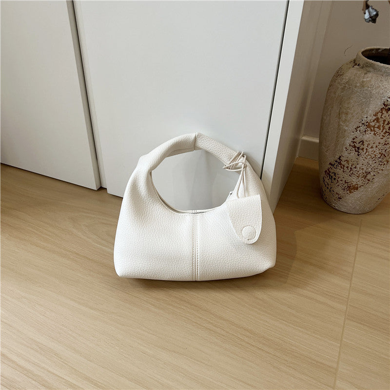 Cabinet Retro Simple Lychee Pattern Korean Style Fashion Soft Leather Leisure Backpack