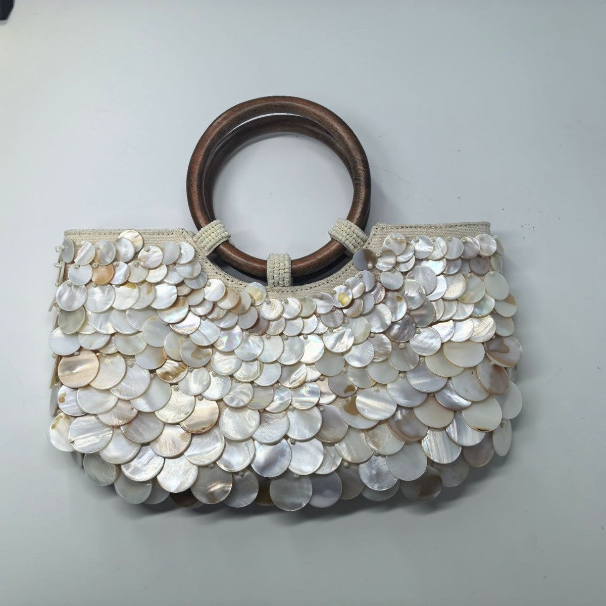 Seaside Holiday Fairy Style Handmade Natural Shell Wooden With Women's Handbag