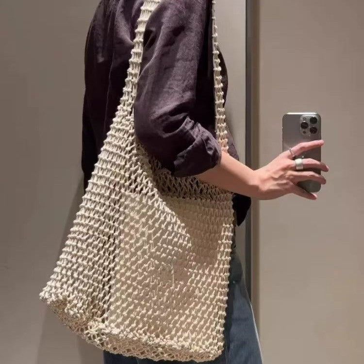 Fashionable Hand-woven Cold Net Pocket Vacation Women's Messenger Bag