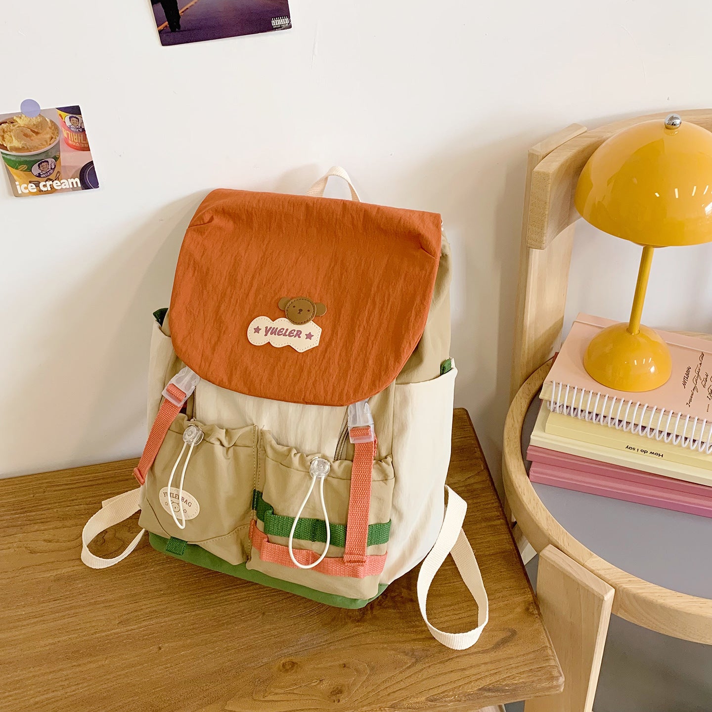Mori Style Good-looking Fresh Sweet Contrast Color Dopamine Junior Leisure Backpack