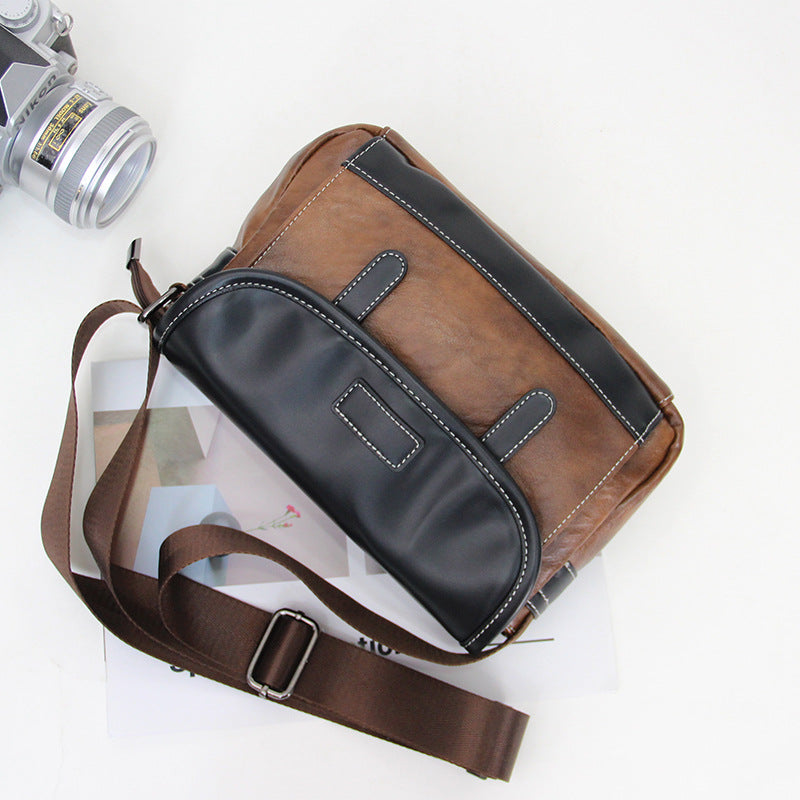 Men's Fashionable Man Personalized Horizontal Commute Leisure Korean Style Men's Shoulder Bag