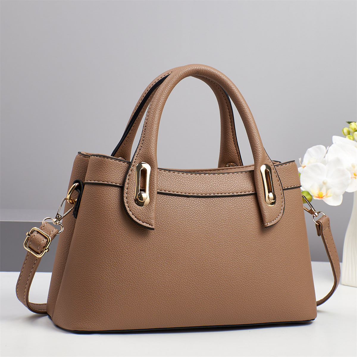 Women's Fashion Elegant Solid Color Large Capacity Western Shoulder Bags