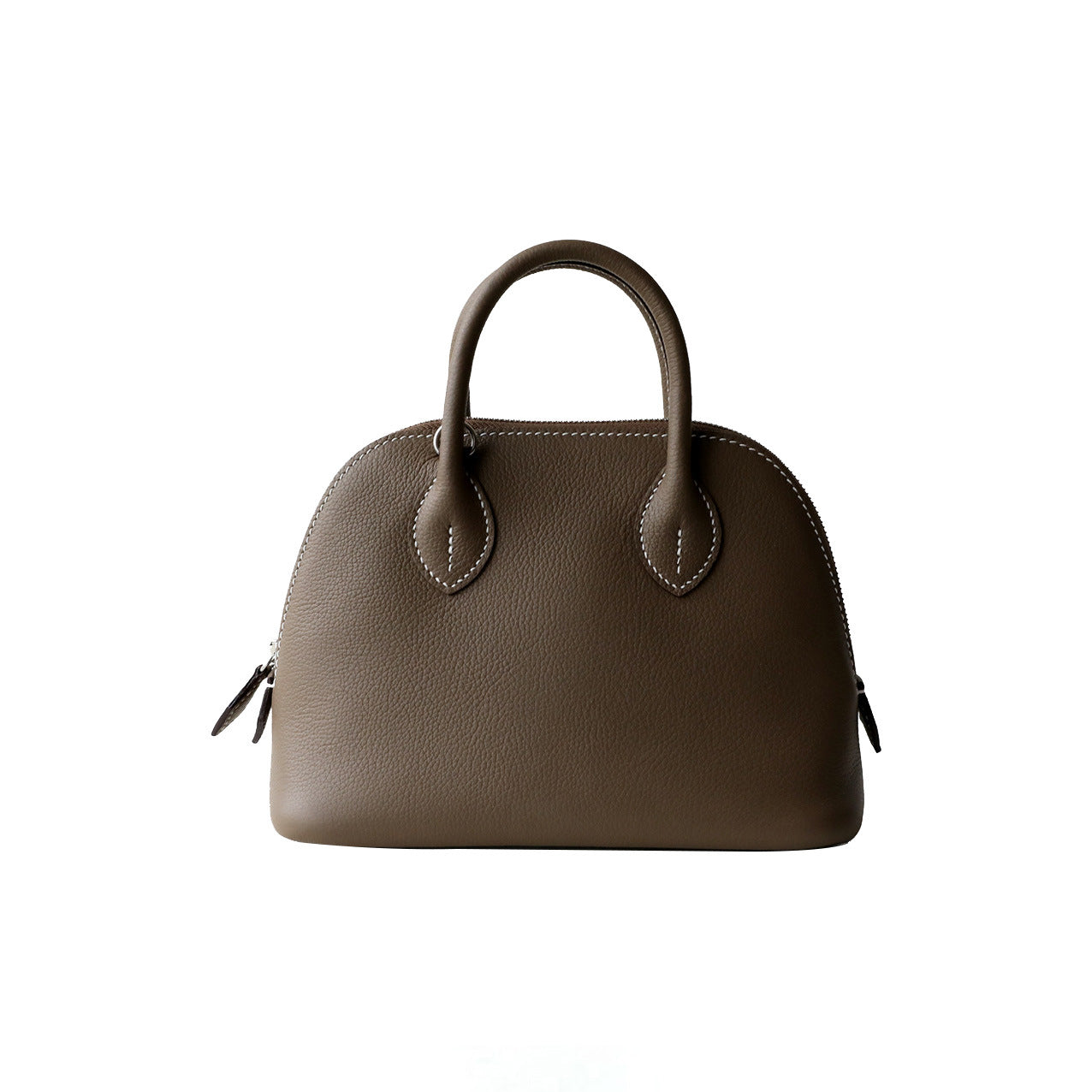 Women's First Layer Cowhide Portable High Sense Design Shell Simple Bowling Women's Handbag