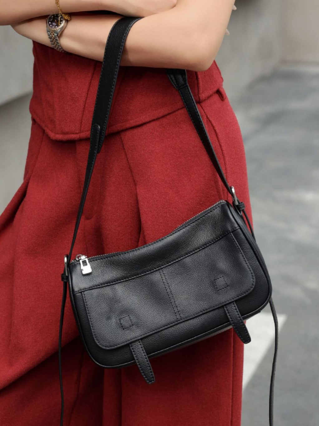 Fashion Women's Genuine Leather Niche Commuter Women's Shoulder Bag