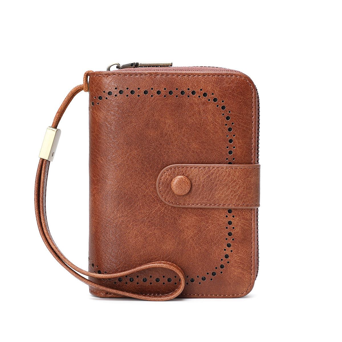 Women's Swiping Oil Wax Leather Retro Expanding Ladies Wallet