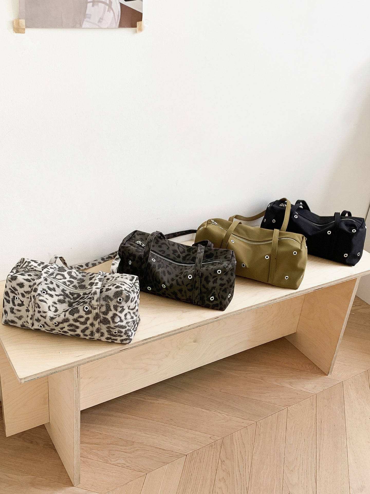 Women's Leopard Print Niche Commute Leisure Pillow Tote Bags