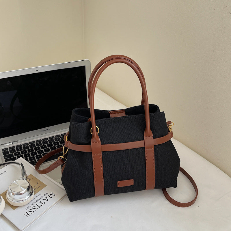 Classic Women's Retro Contrast Color Canvas Women's Messenger Bag