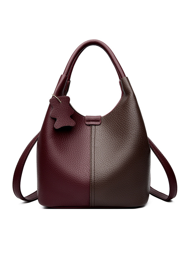 Women's Vegetable Basket Simple Soft Cowhide Leather Women's Handbag
