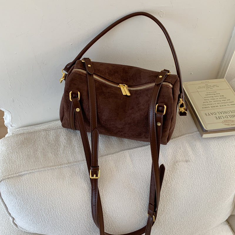 Super Popular Suede Boston Winter Korean Style Bags