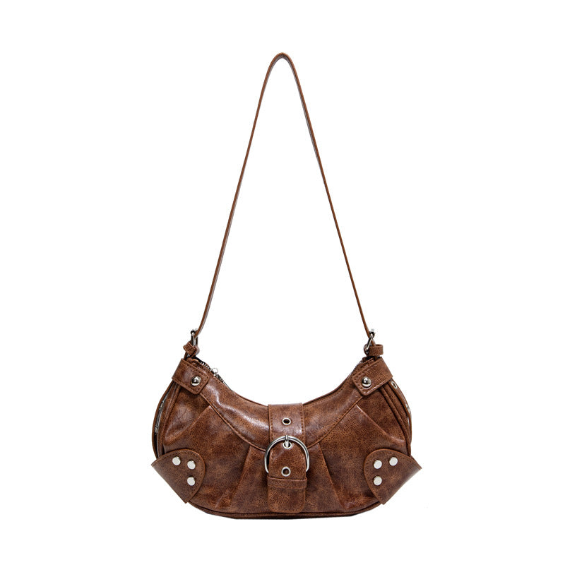 Retro Hot Motorcycle Versatile High Quality Underarm Large Women's Shoulder Bag