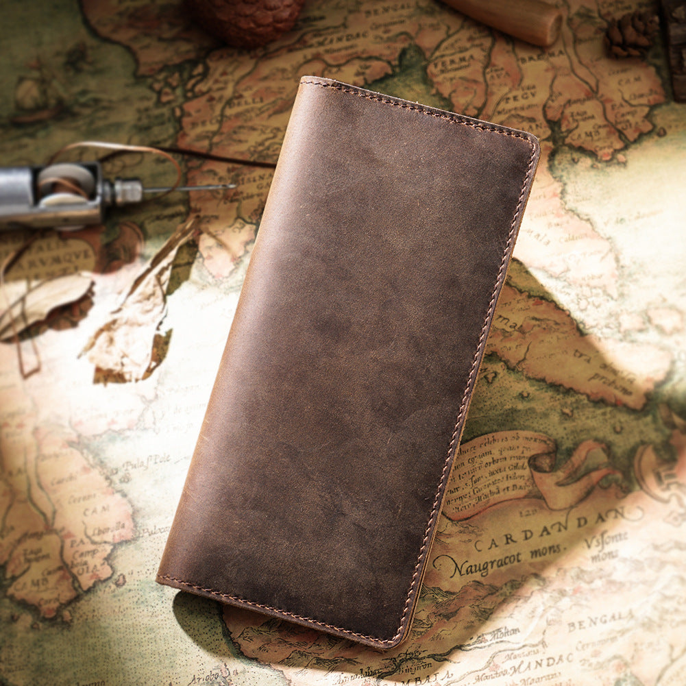 Men's Retro Crazy Horse Leather Genuine Cattlehide Men's Wallet