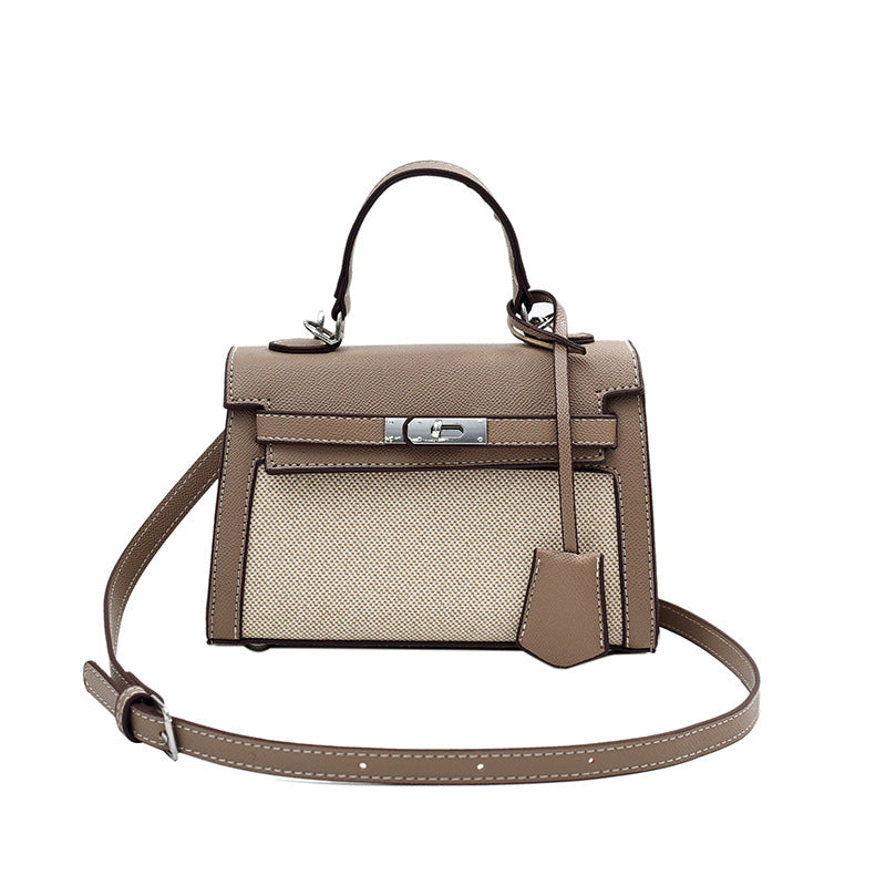 Women's High-grade Retro Portable Kelly Linen Stitching Women's Handbag
