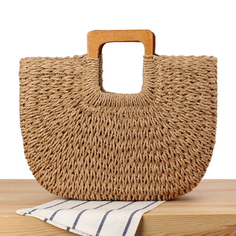 Woven Summer Beach Mori Style Large Capacity Women's Handbag