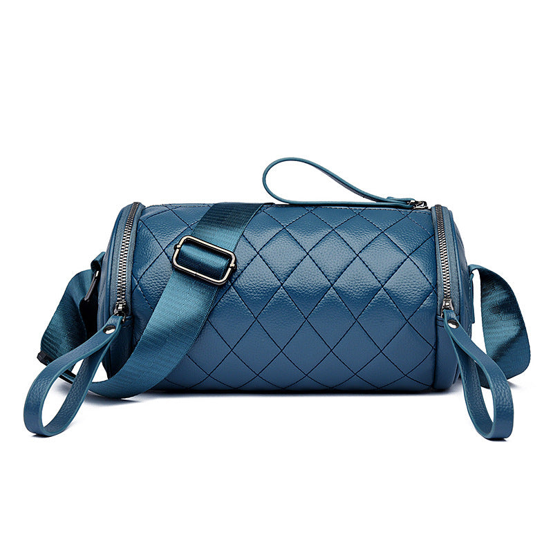 Women's High-grade Rhombus Plaid Round Pillow Women's Messenger Bag