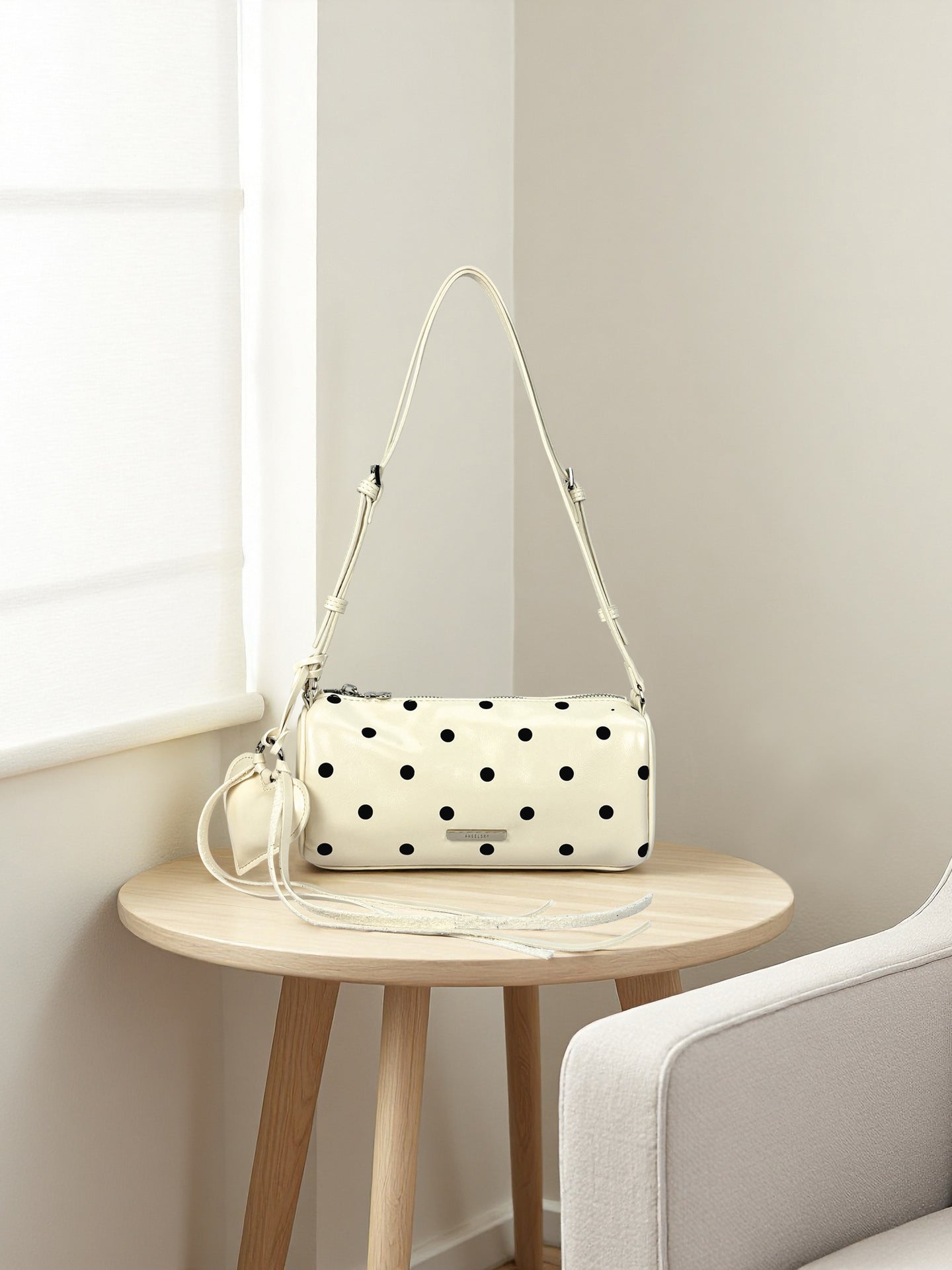 Women's Style Underarm Niche Polka Dot White Women's Shoulder Bag