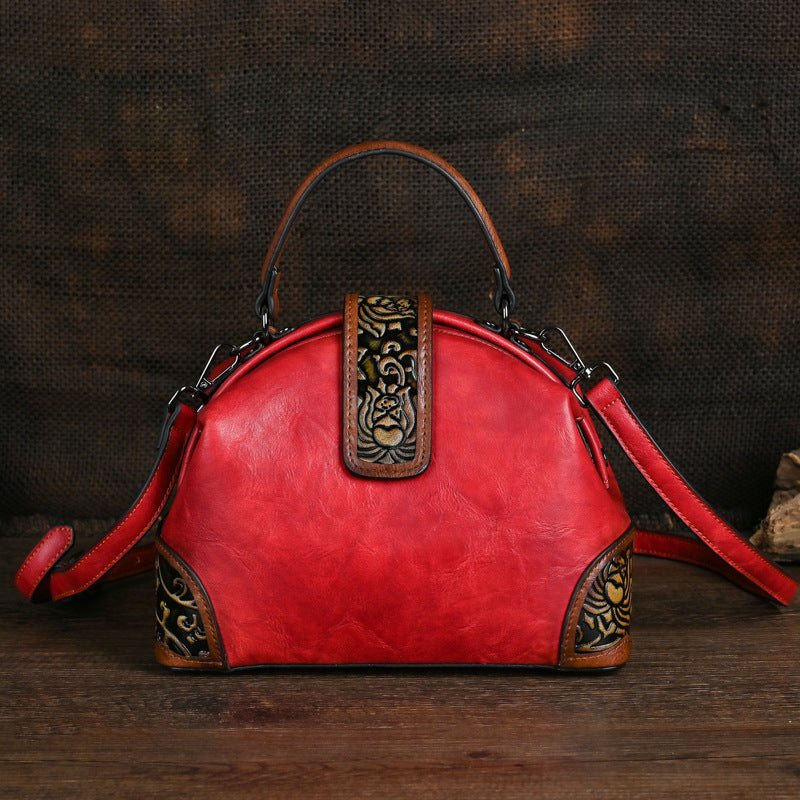 Women's Retro Simple Daily Matching Embossed Hand-rub Women's Shoulder Bag
