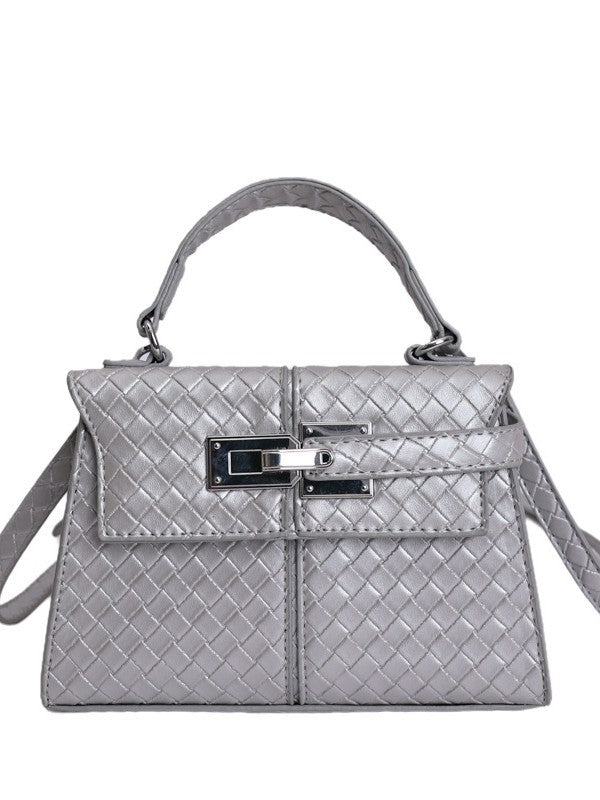 Women's Woven Pattern Texture Fashion Trendy Kelly Small Square Bags